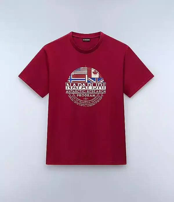 T shirt Bordeaux stampata - Napapijri