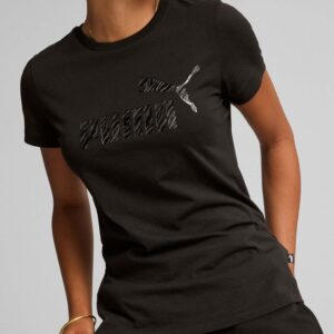 T shirt nera logo animalier - Puma