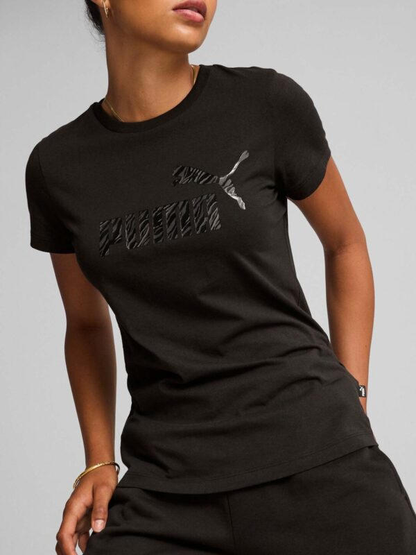 T shirt nera logo animalier - Puma