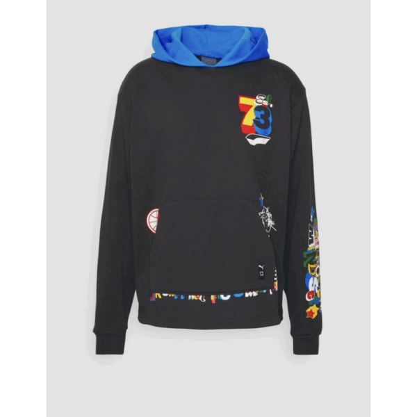 Felpa nera con cappuccio blu - Puma