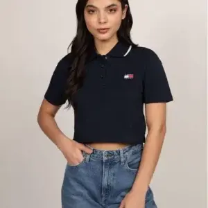 Polo cropped blu - Tommy Hilfiger