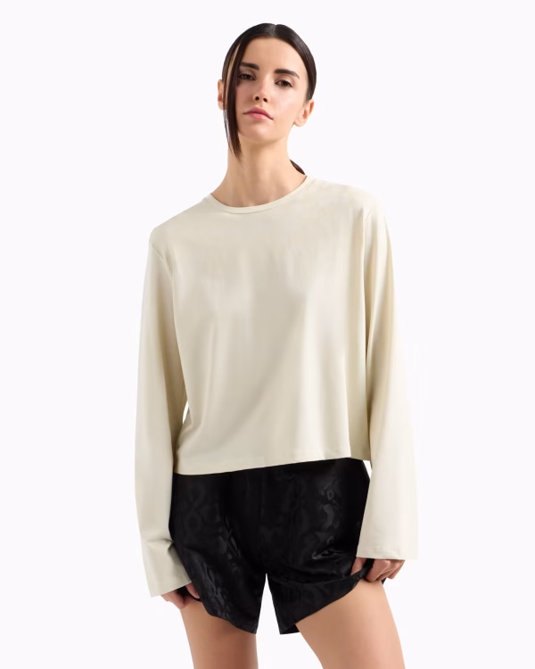 T shirt maniche lunghe panna - Armani - immagine 2