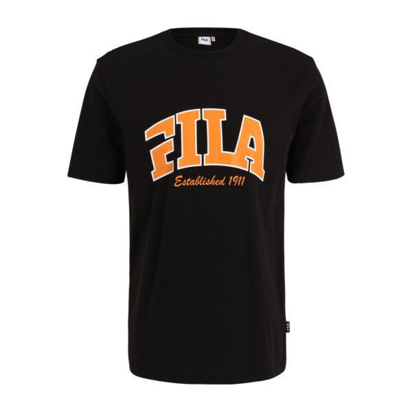 T shirt Nera logo arancione - Fila