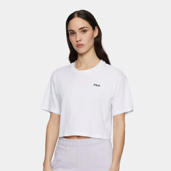 T shirt cropped ampia bianca - Fila