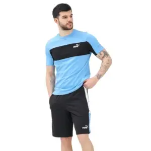 T shirt azzurro/nera - Puma