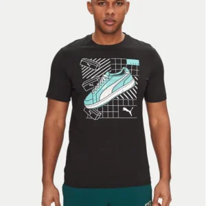T shirt stampa grafica nera - Puma