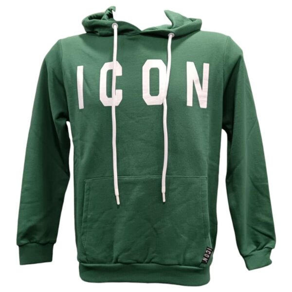 Felpa verde con cappuccio - Icon