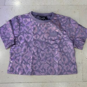 T shirt bambina Violetto stampa metallizzata - Armani