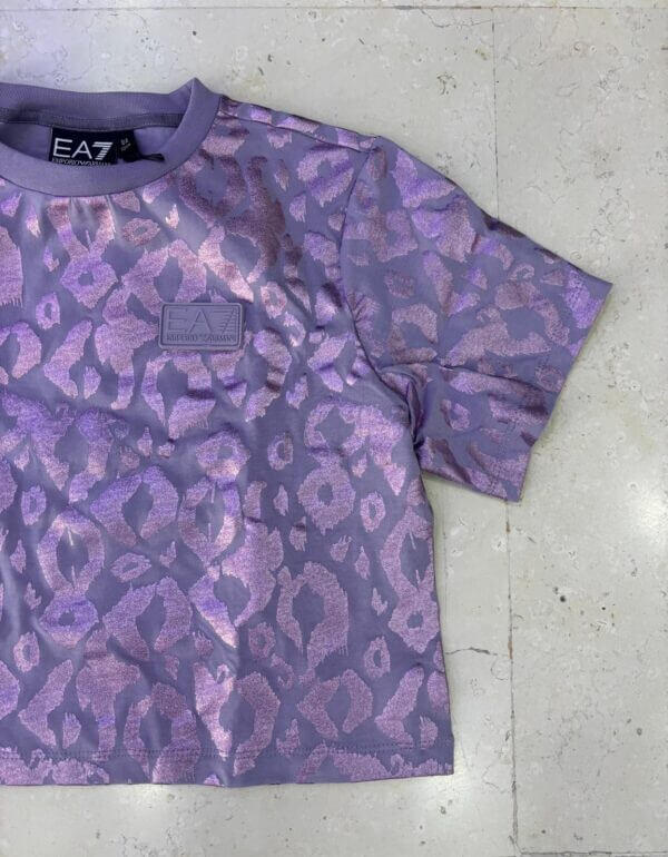 T shirt bambina Violetto stampa metallizzata - Armani - immagine 2