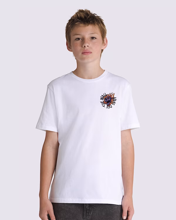 T shirt bianca stampa teschio ragazzi 8/14 anni - Vans - immagine 2
