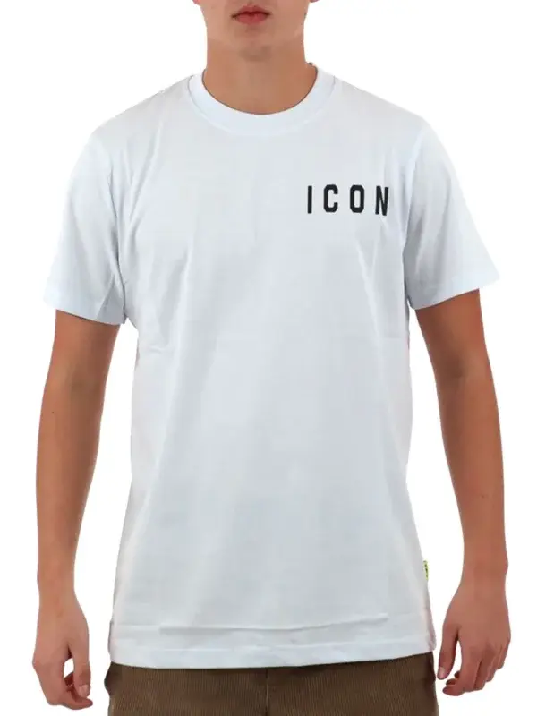 T shirt bianca logo piccolo - Icon
