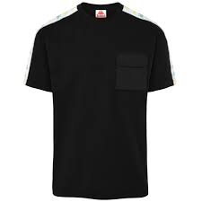 T shirt nera bande maniche - Kappa