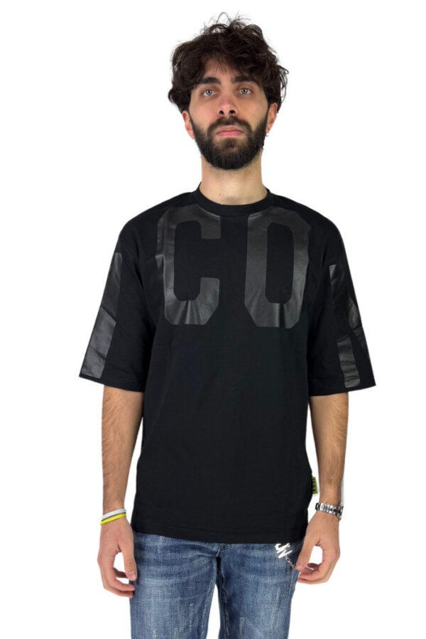 T shirt nera logo maxi - Icon