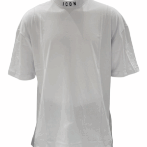 T shirt bianca girocollo logato - Icon