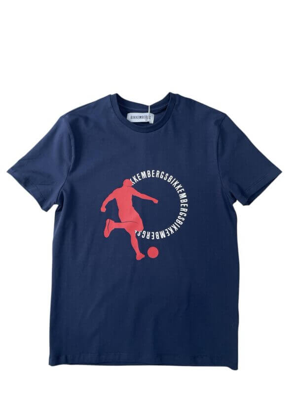 T shirt blu stampata - Bikkembergs