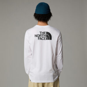 T shirt manica lunga stampata sulle spalle bianca - The North Face