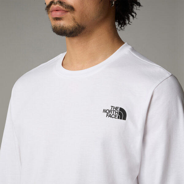 T shirt manica lunga stampata sulle spalle bianca - The North Face - immagine 2