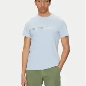 T shirt logo centrale celeste - Tommy Hilfiger