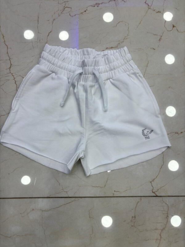 Shorts in cotone bianco - immagine 2