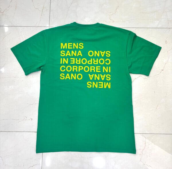 T shirt verde stampa gialla Mens sana - Bikkembergs