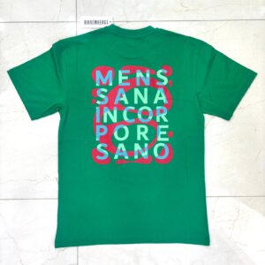 T shirt verde stampa grafica spalle - Bikkembergs