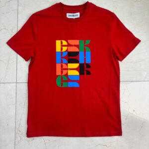 T shirt rossa stampa grafica - Bikkembergs