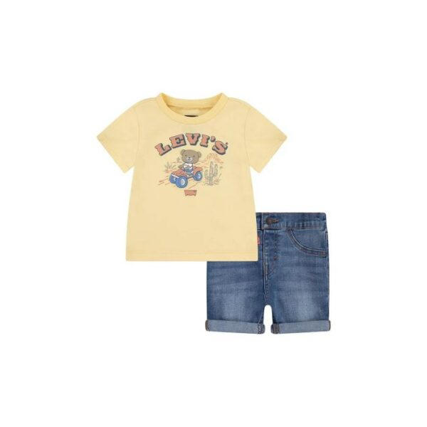 Completo baby t shirt gialla e short denim - Levi's