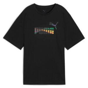 T Shirt nera logo multicolor - Puma
